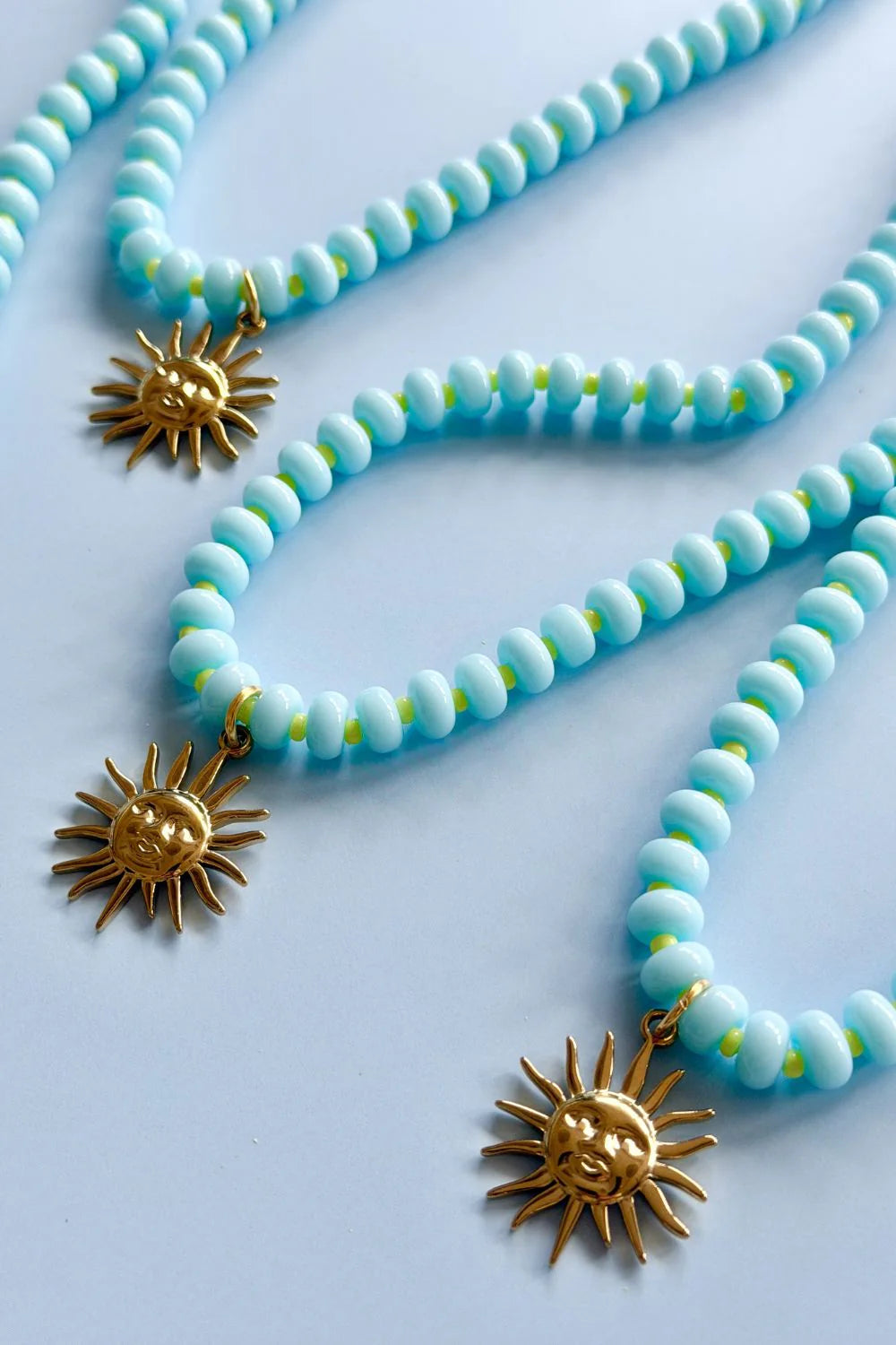 Mosk Melbourne Sky Blue Gem Necklace available at The Honey Emporium