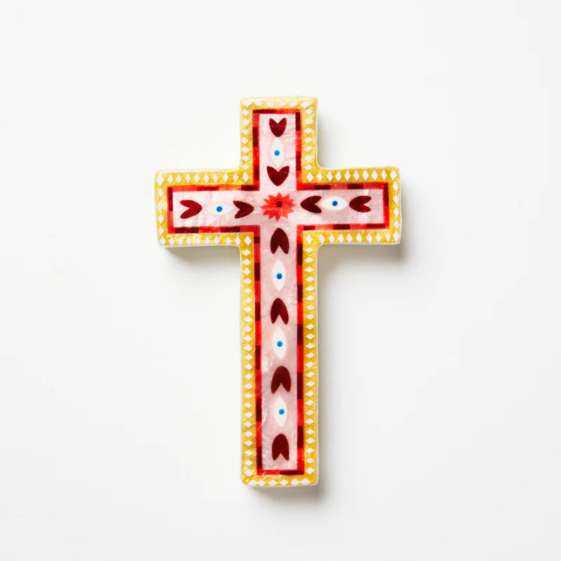 Jones & Co Fable Pink Small Cross available at The Honey Emporium