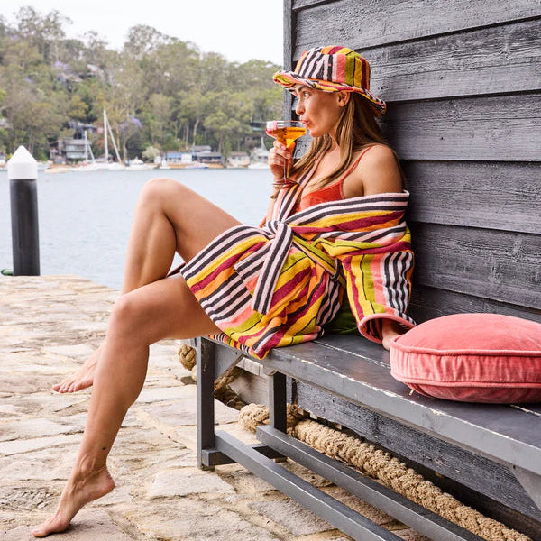 Kip&Co Casablanca Stripe Terry Mini Robe