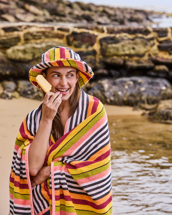 CASABLANCA STRIPE TERRY BEACH HAT