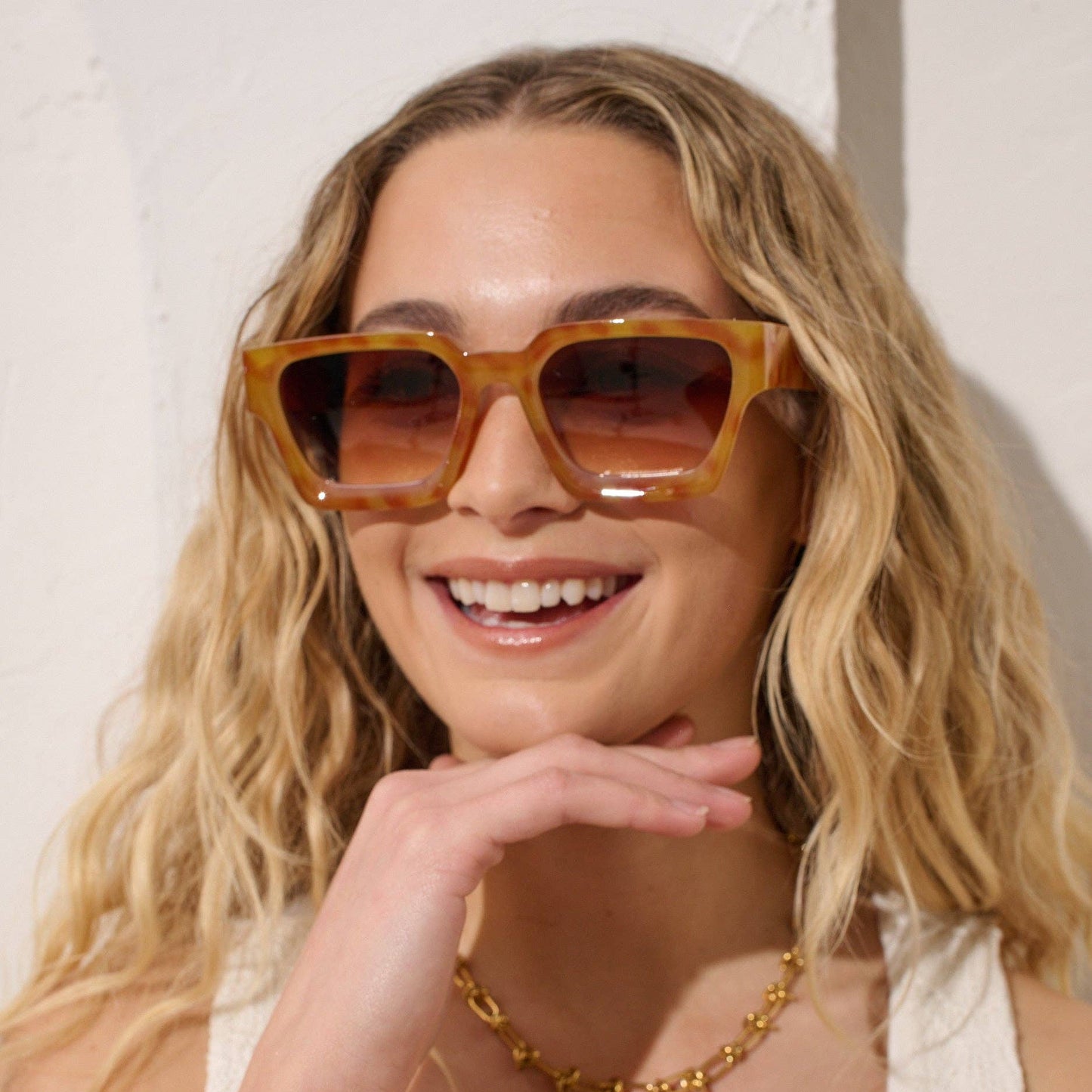 Jury Rectangular Sunglasses in Vintage Tort