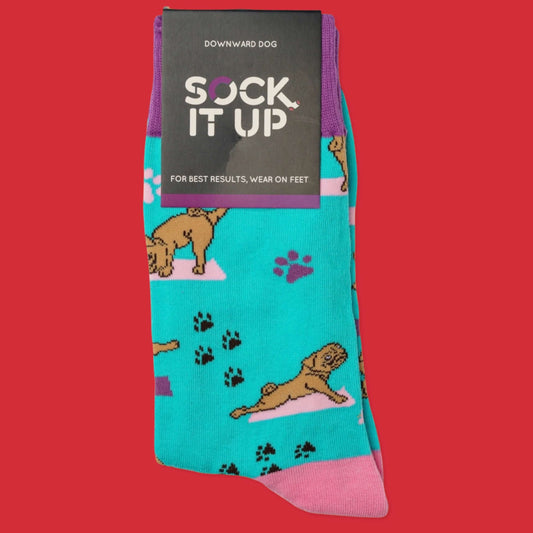 Sock it Up Downward Dog Socks available at The Honey Emporium