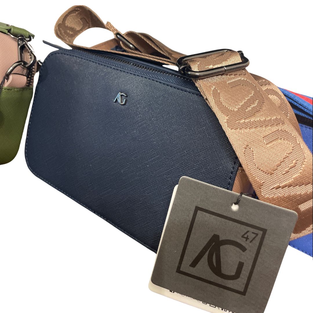 AG47 Emma Cross Body Bag in Navy available at The Honey Emporium