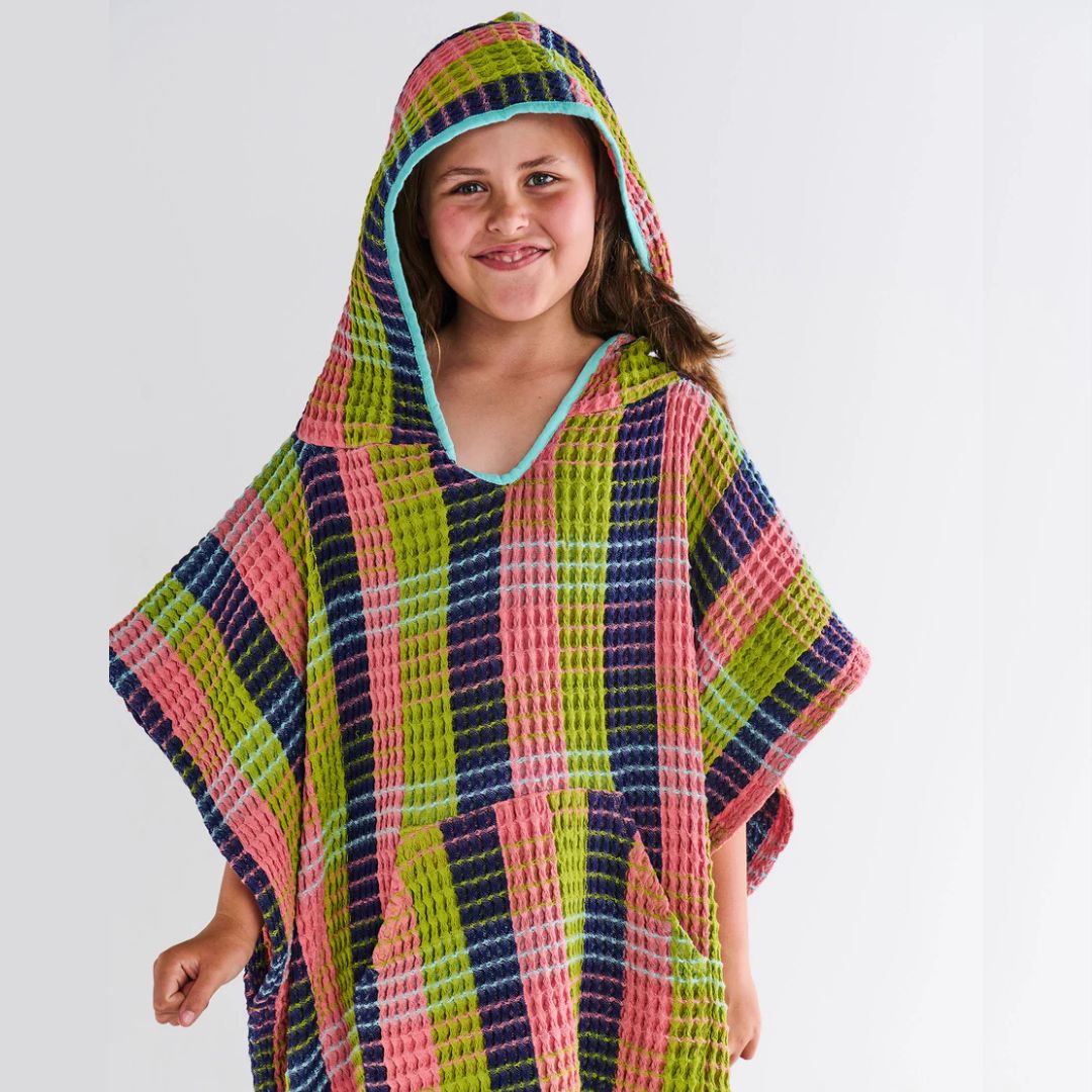 Kip&Co Florida Tartan Kids Waffle Poncho