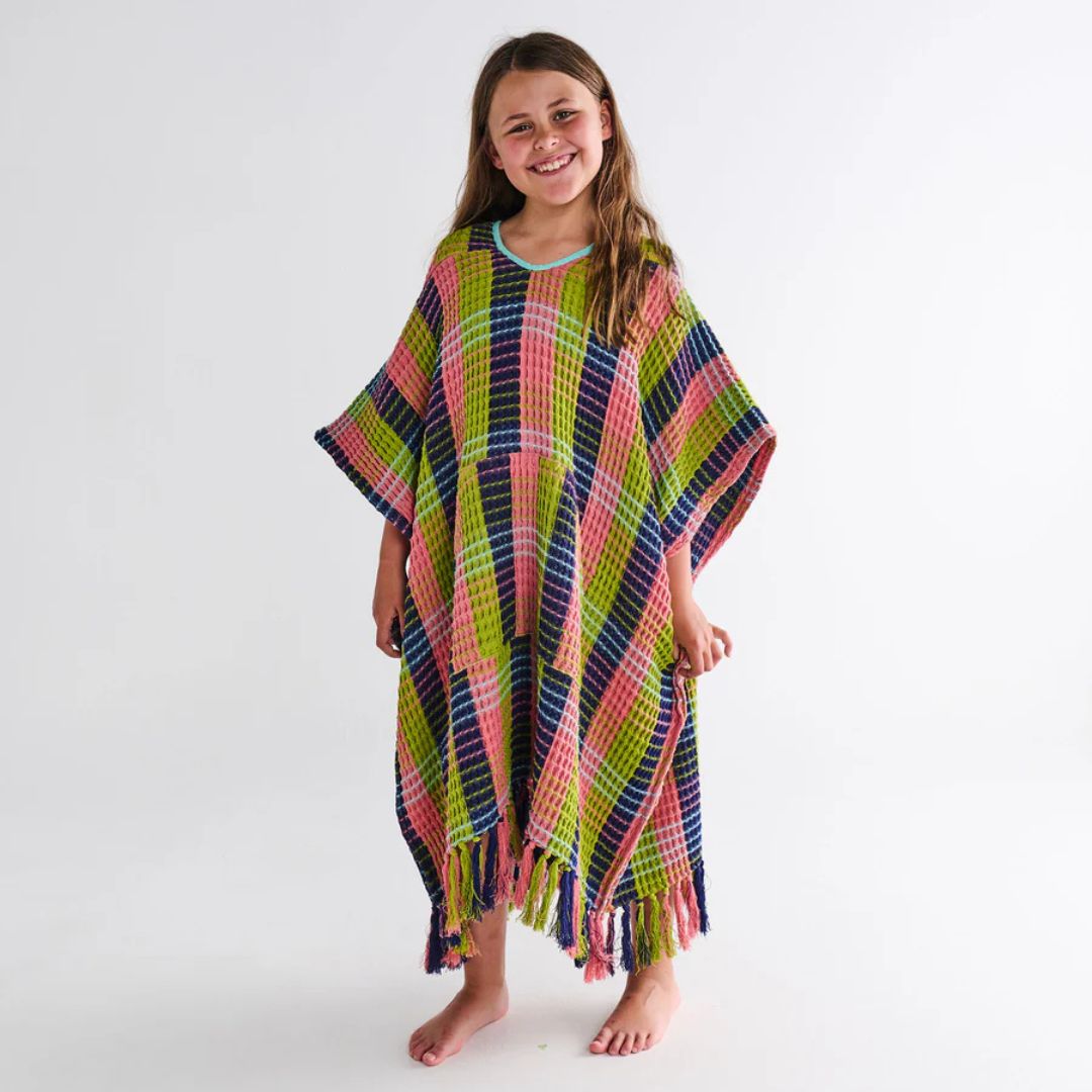 Kip&Co Florida Tartan Kids Waffle Poncho