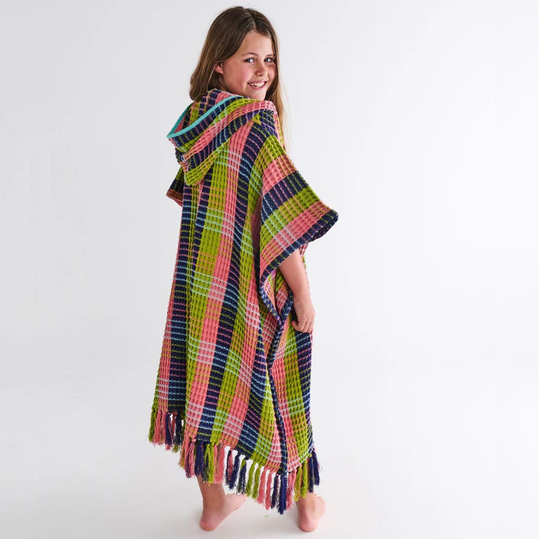 Kip&Co Florida Tartan Kids Waffle Poncho