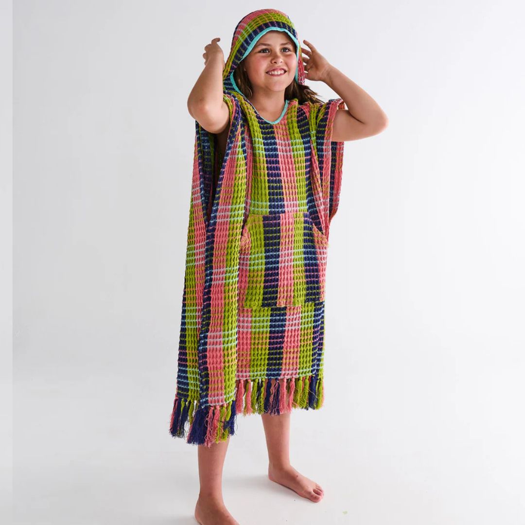 Kip&Co Florida Tartan Kids Waffle Poncho