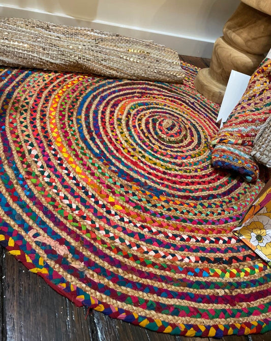 Hand braided jute rug available at The Honey Emporium
