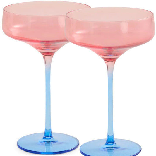 Blue Robin Margarita Glasses | 2 Piece available at The Honey Emporium