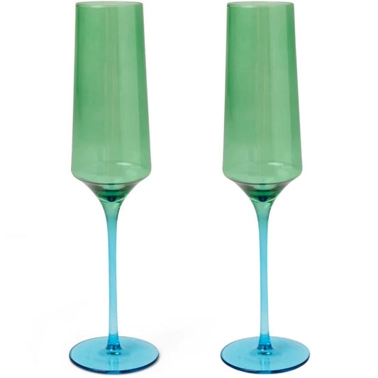 Kip & Co Pistachio Crush Champagne Glass Set available at The Honey Emporium