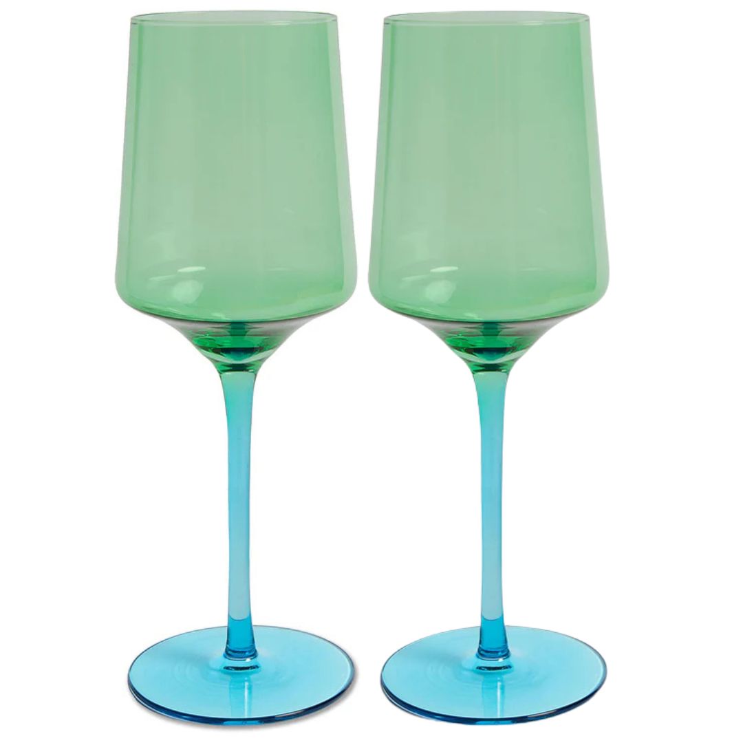 Kip & Co Pistachio Crush Vino Glass Set available at The Honey Emporium