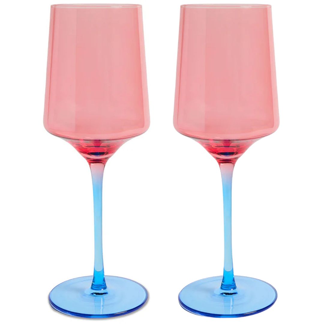 Kip & Co Blue Robin Vino Glasses | 2 Piece
