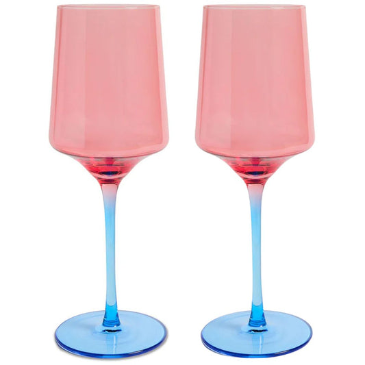 Kip & Co Blue Robin Vino Glasses | 2 Piece