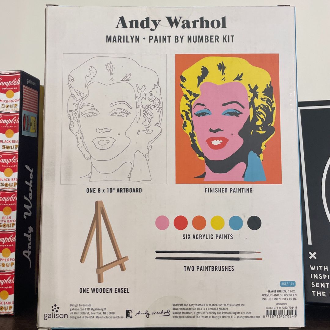 Andy Warhol Marilyn Paint by Number Kit available at The Honey Emporium