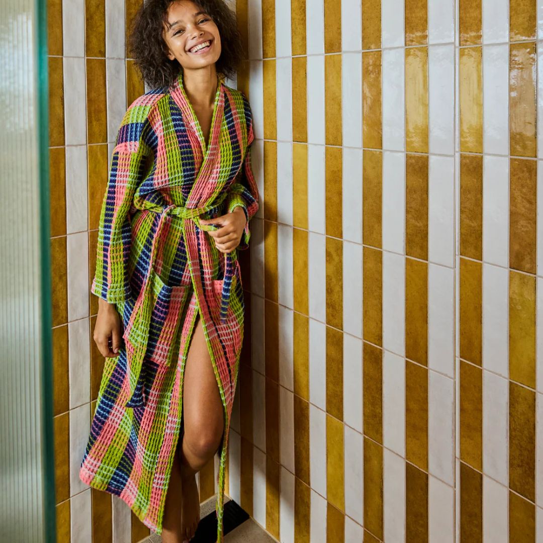 Kip&Co Florida Tartan Waffle Bath Robe