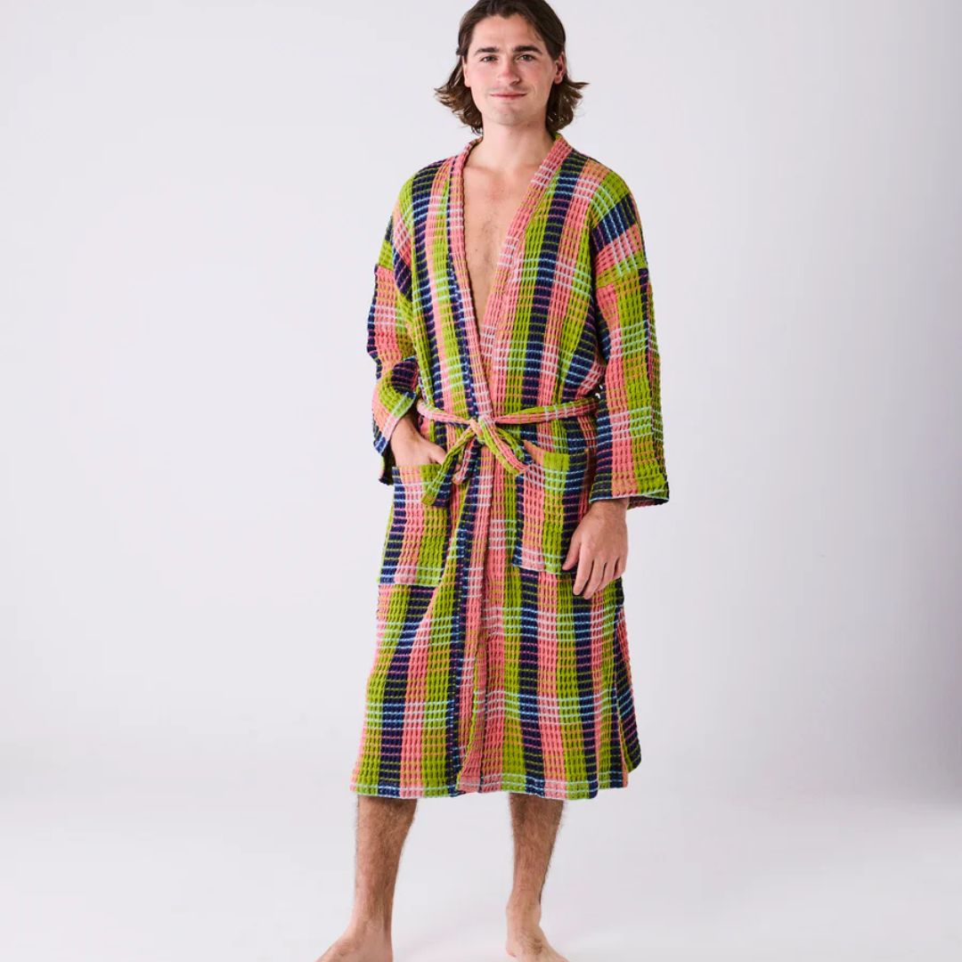 Kip&Co Florida Tartan Waffle Bath Robe