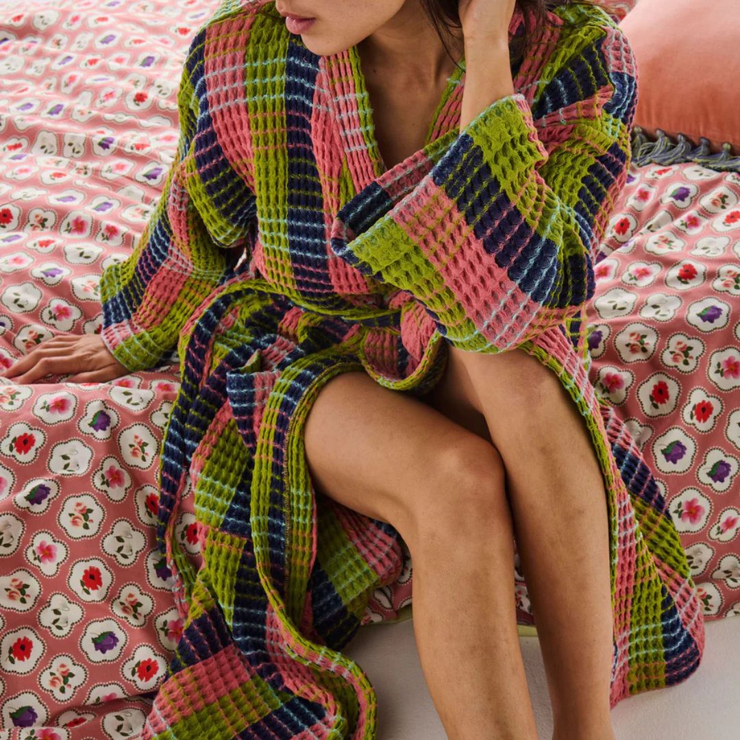 Kip&Co Florida Tartan Waffle Bath Robe