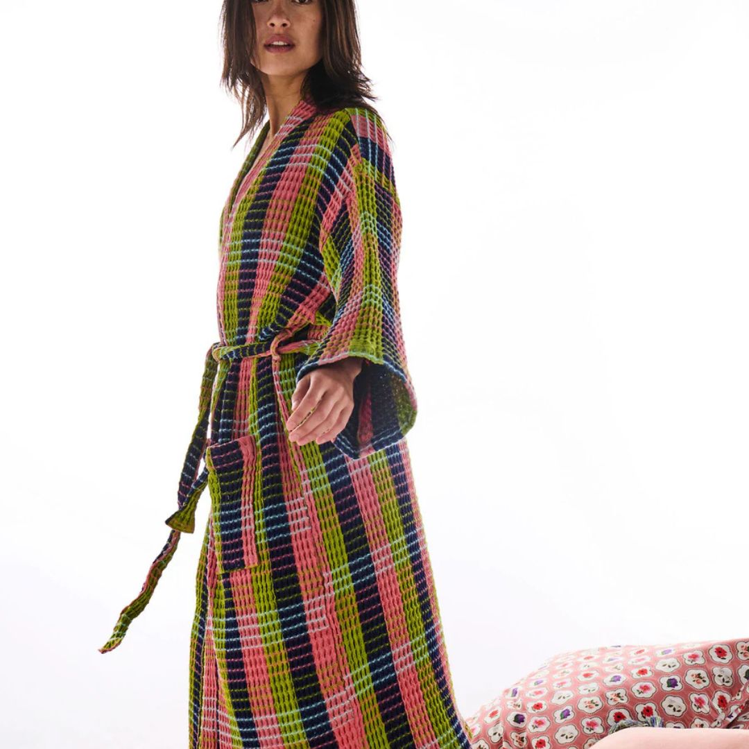 Kip&Co Florida Tartan Waffle Bath Robe