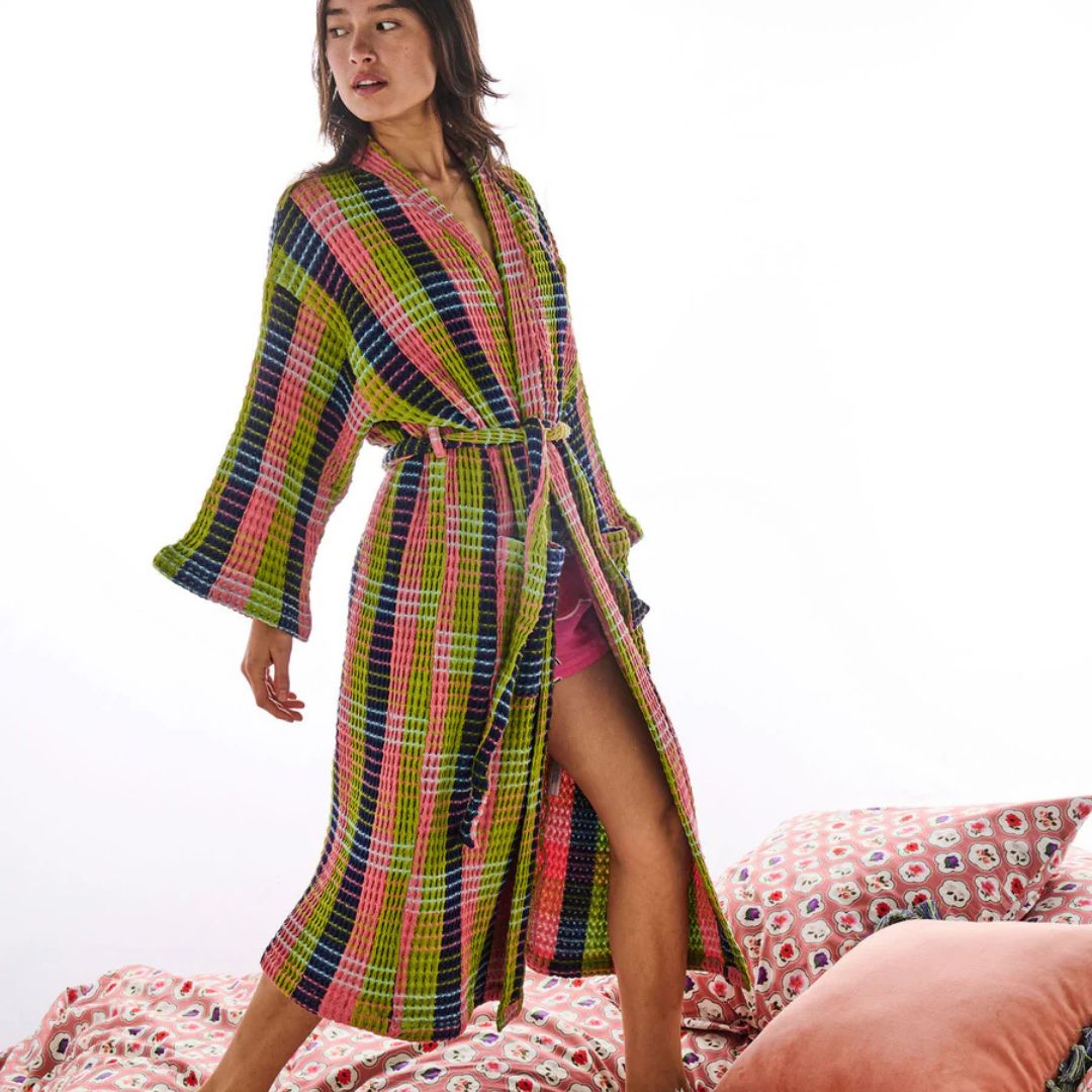 Kip&Co Florida Tartan Waffle Bath Robe