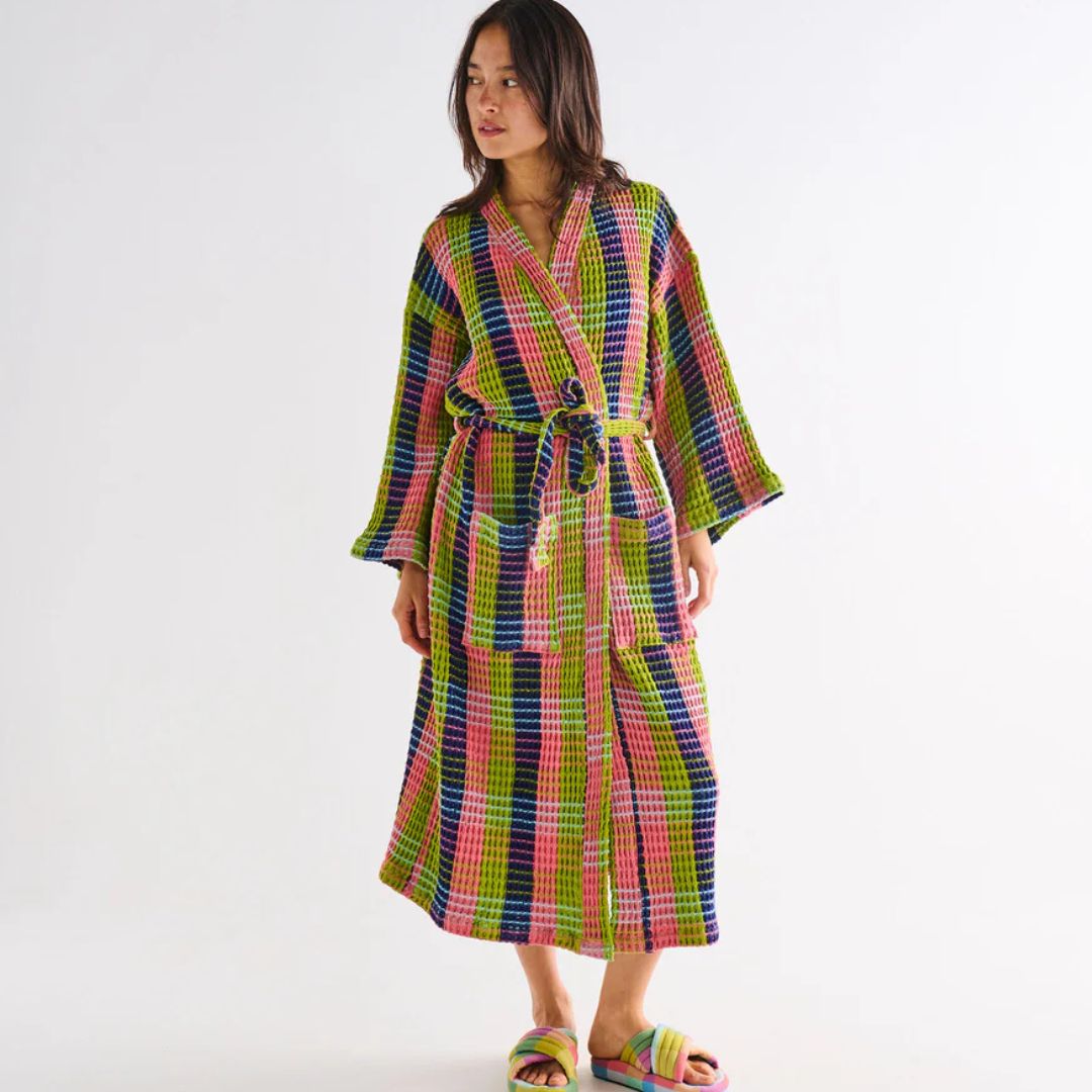 Kip&Co Florida Tartan Waffle Bath Robe