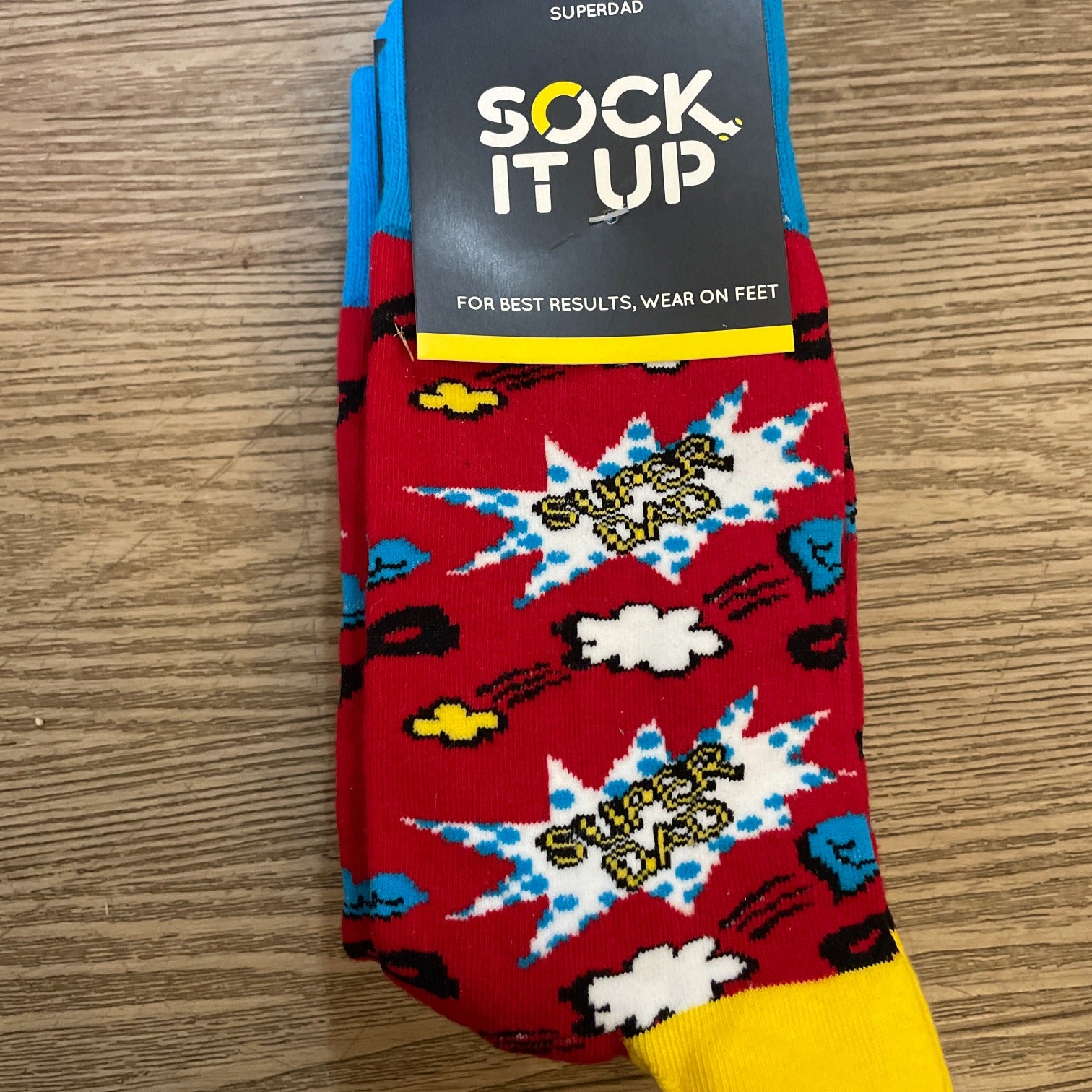 Sock it Up Super Dad Socks available at The Honey Emporium