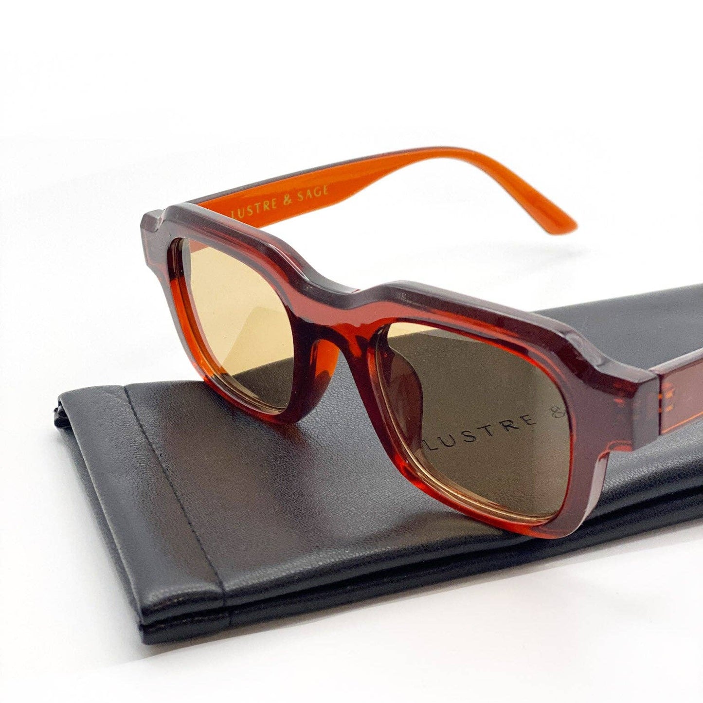 L&S Goutte Angular Sunglasses in Brown