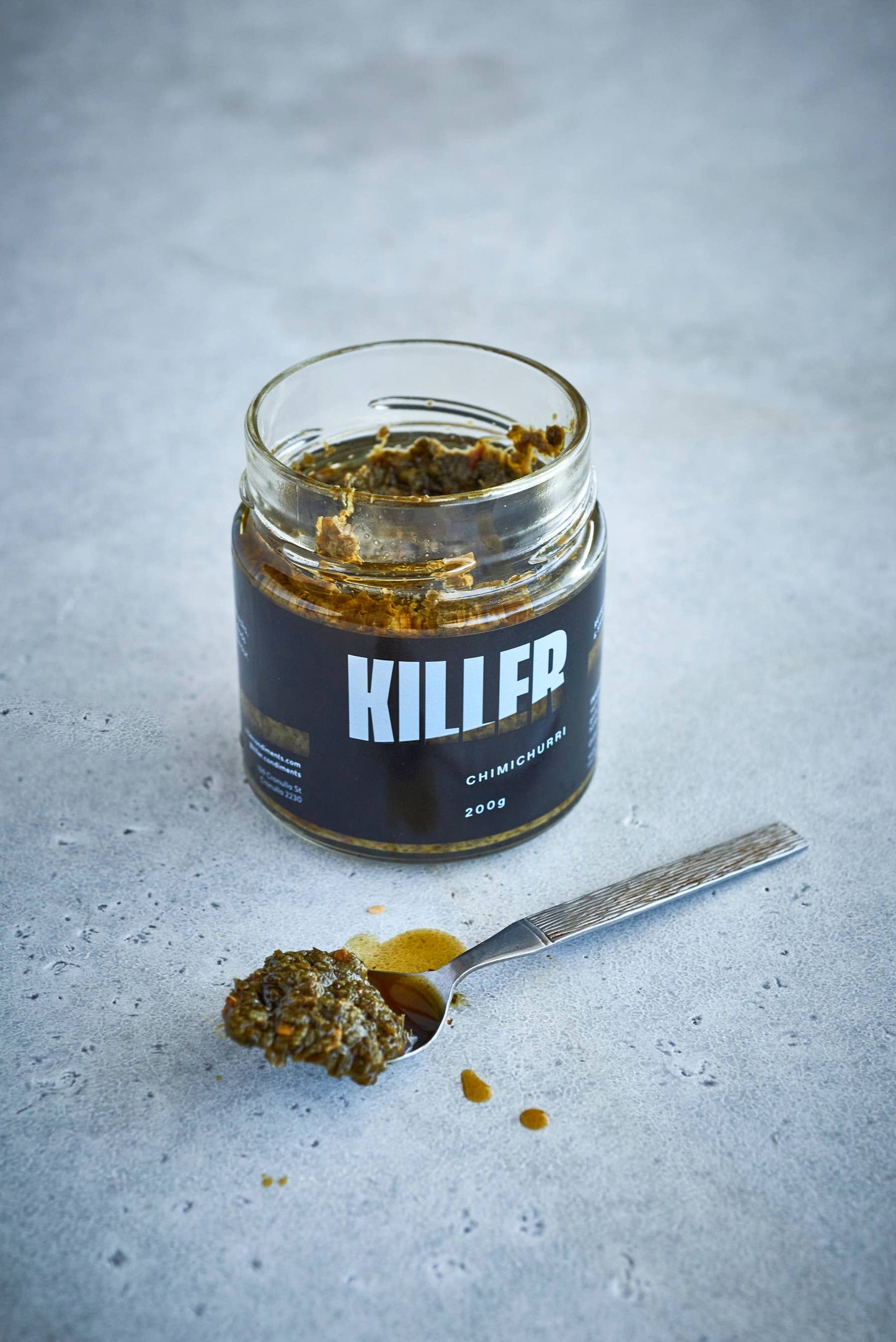 Killer Condiments Chimichurri 200g available at The Honey Emporium