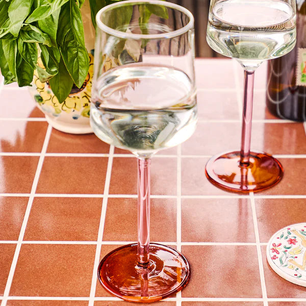 Kip & Co Marshmallow & Marmalade Vino Glasses Set available at The Honey Emporium