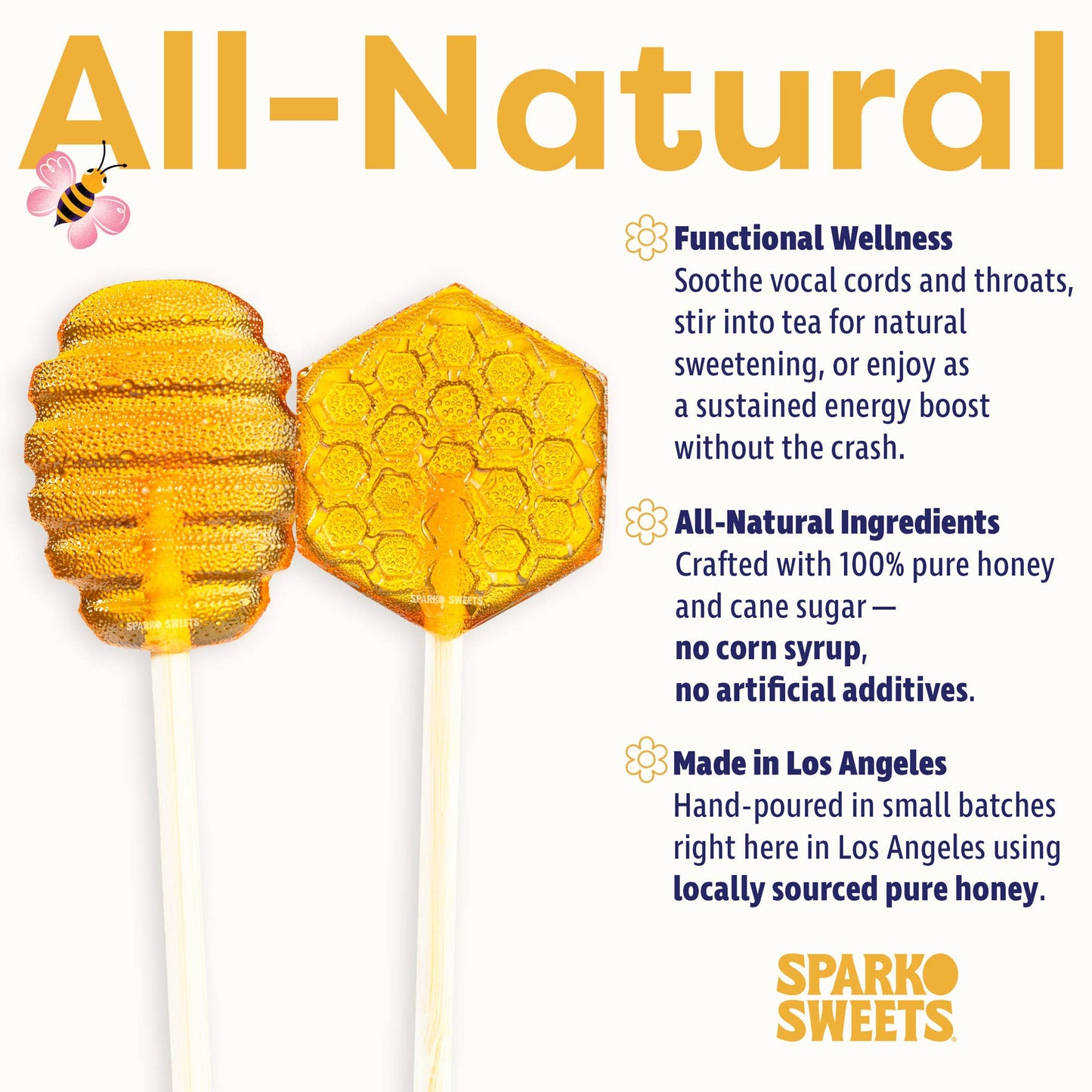 Honeycomb Lollipops | available at The Honey Emporium 