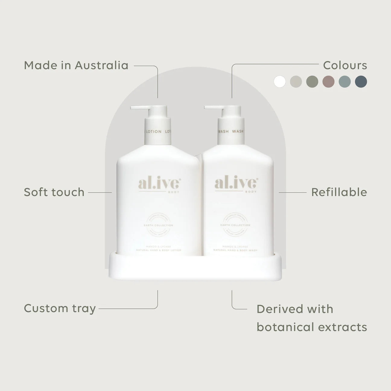 al.ive body Wash & Lotion Duo | Mango & Lychee | The Honey Emporium