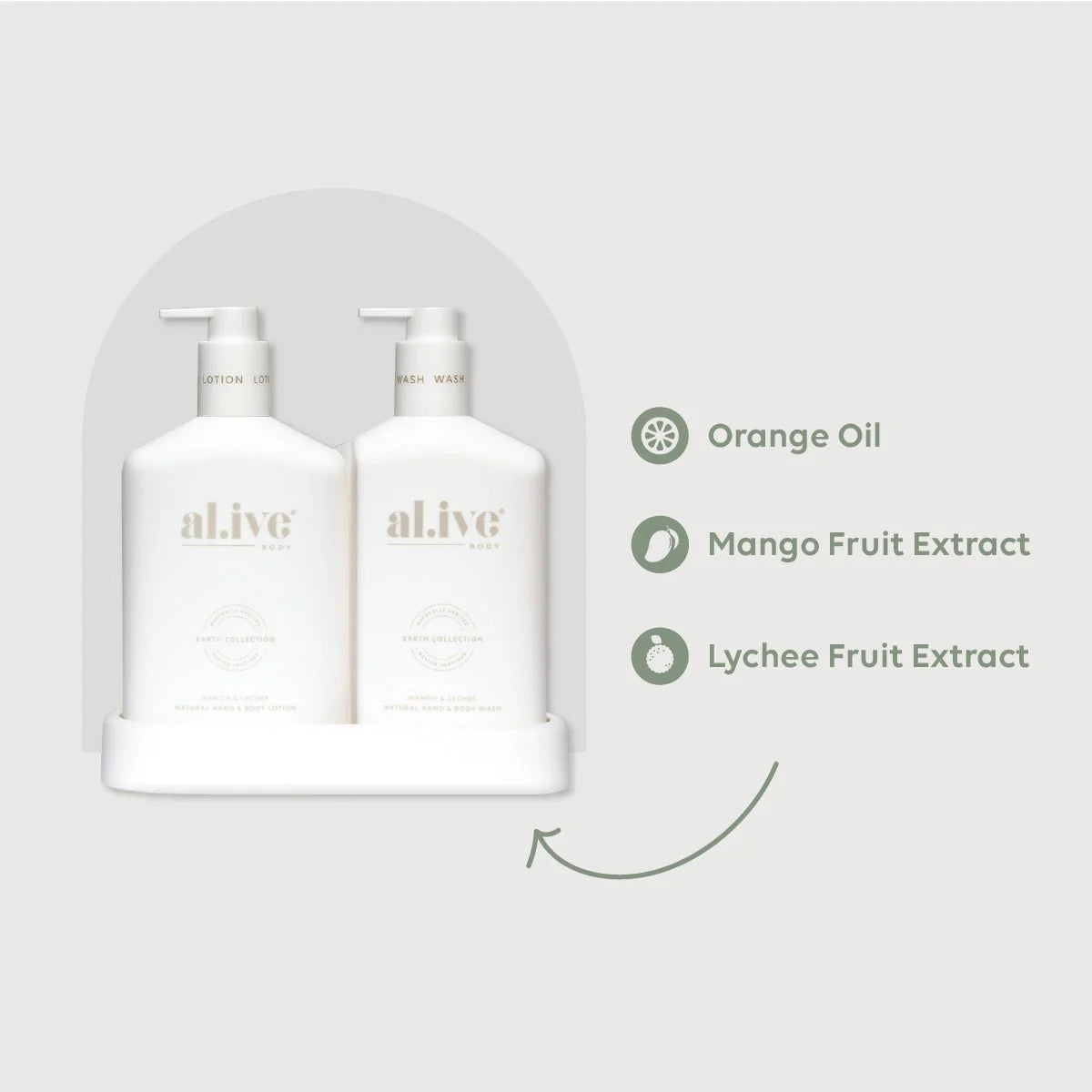 al.ive body Wash & Lotion Duo | Mango & Lychee | The Honey Emporium